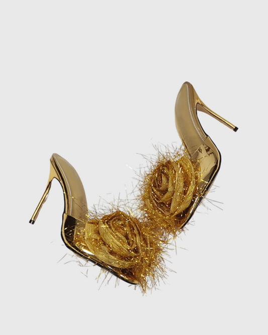 Rosalba Rose Mules In Gold