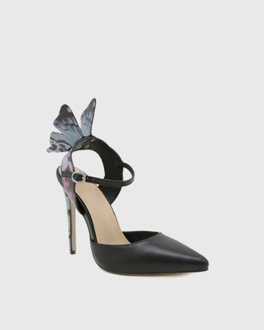 Rossa Butterfly Strap Pumps In Black