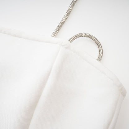 Thérèse crystal-strap top & skirt matching set