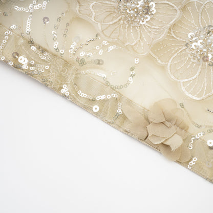 Liane semi-sheer flower beaded organza light luxury jacket