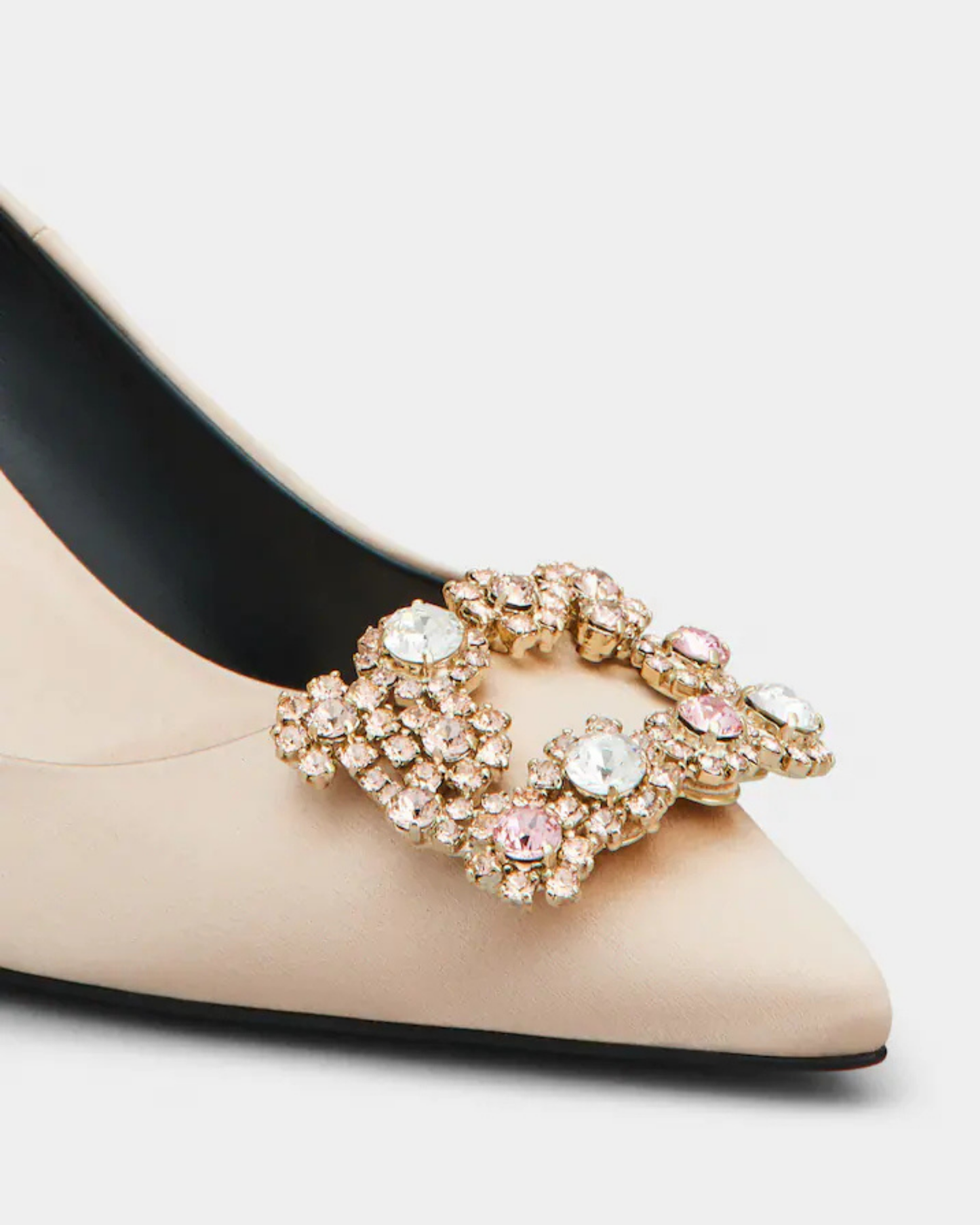 Sadah Rhinestone Buckle Pumps In Champagne
