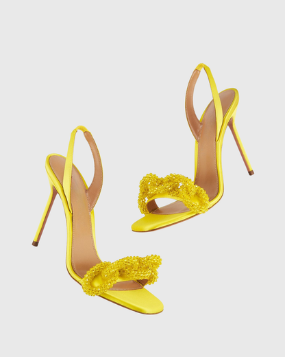 Salem Chain Slingback Sandals In Butter Yellow