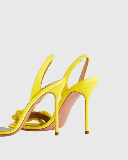 Salem Chain Slingback Sandals In Butter Yellow