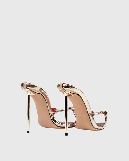 Sang Cutout Nail Slippers In Gold