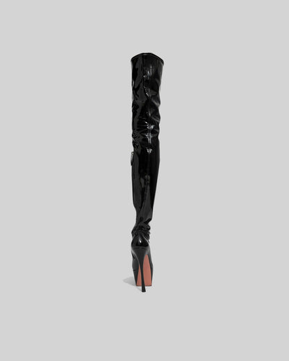 Agata Leather Platform Over The Knee Boots