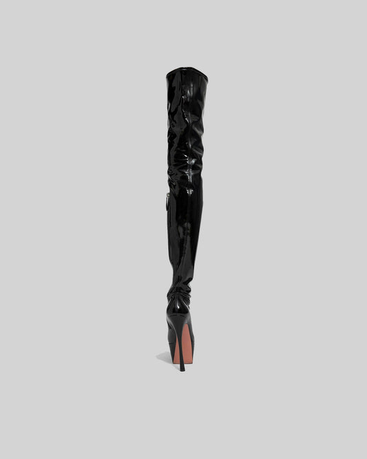 Agata Leather Platform Over The Knee Boots