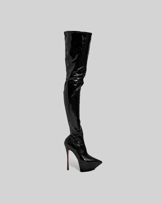 Agata Leather Platform Over The Knee Boots