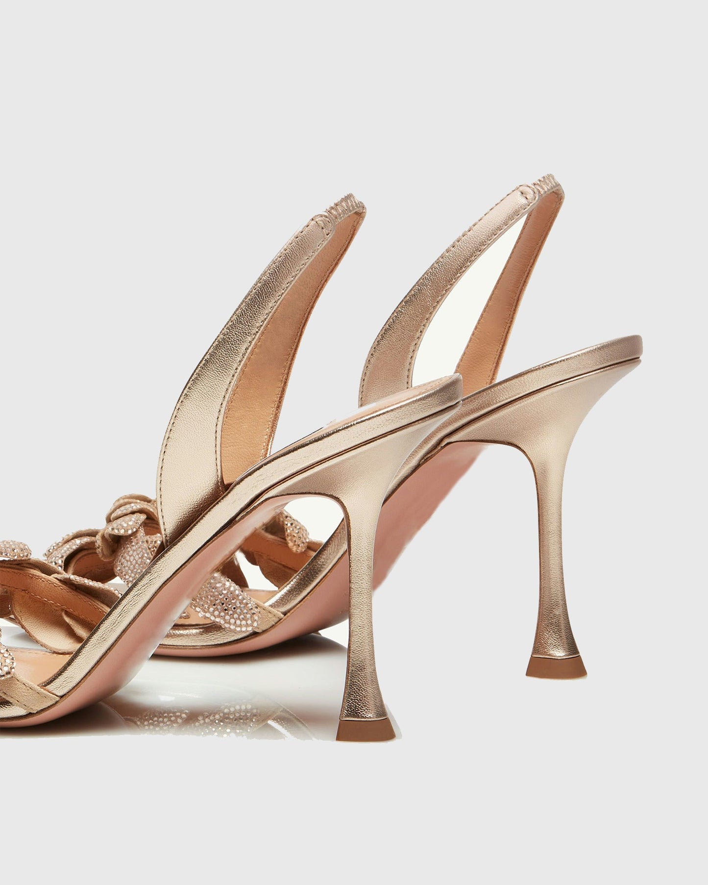 Siria Galactic Flower Slingback Sandals In Gold