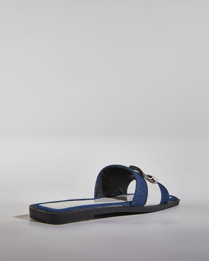 Sky Buckle Two Tone Slippers