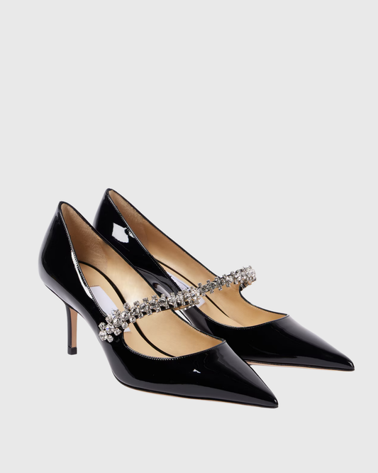Terza Rhinestone Strap Pumps In Black