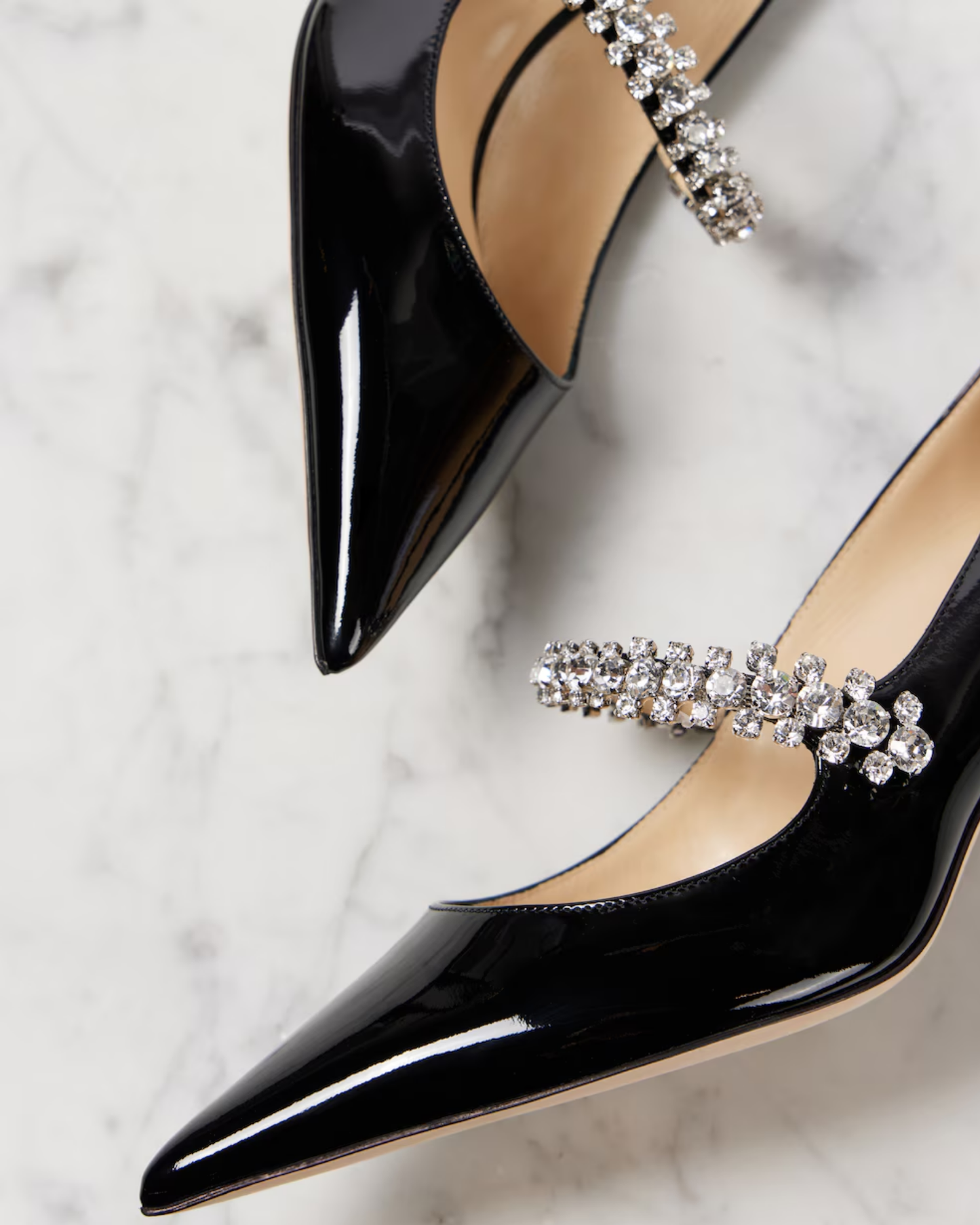 Terza Rhinestone Strap Pumps In Black