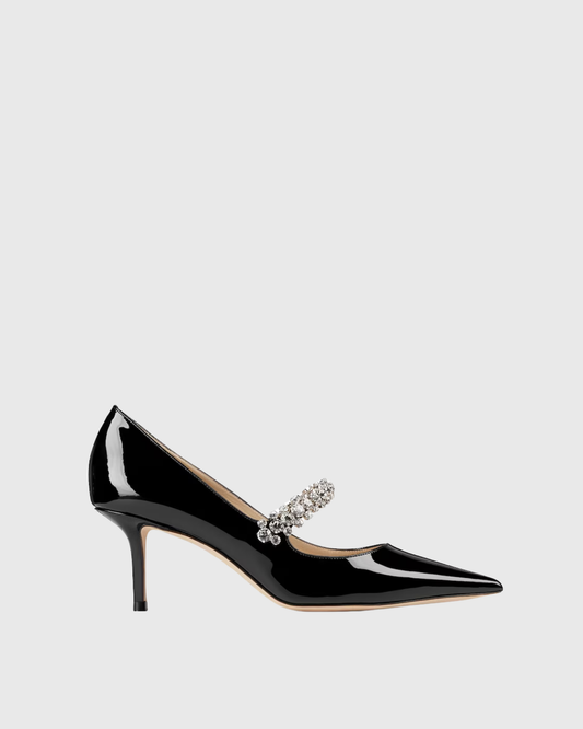 Terza Rhinestone Strap Pumps In Black