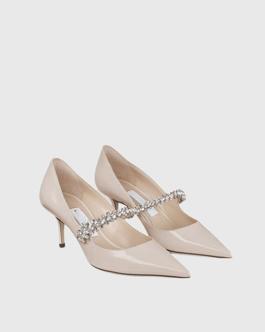 Terza Rhinestone Strap Pumps In Natural
