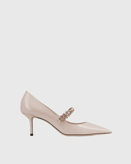 Terza Rhinestone Strap Pumps In Natural