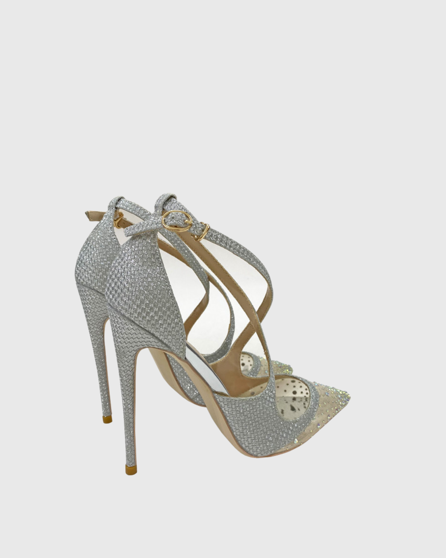 Trinity Rhinestone Cross Strap Pumps