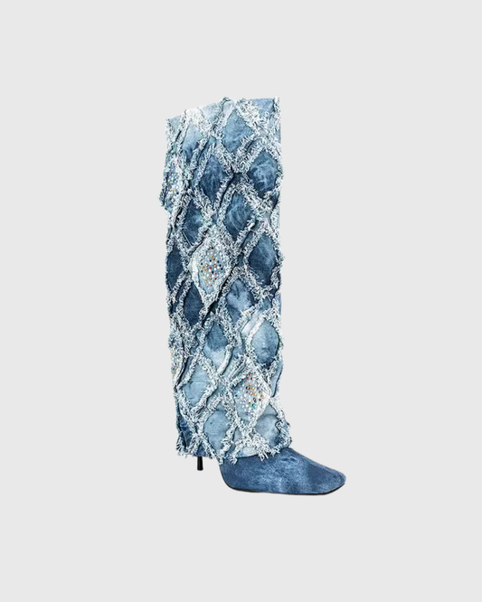 Uma Diamond Lattice Cowboy Boots