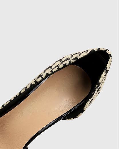 Vala Pearl Chain Houndstooth Pumps
