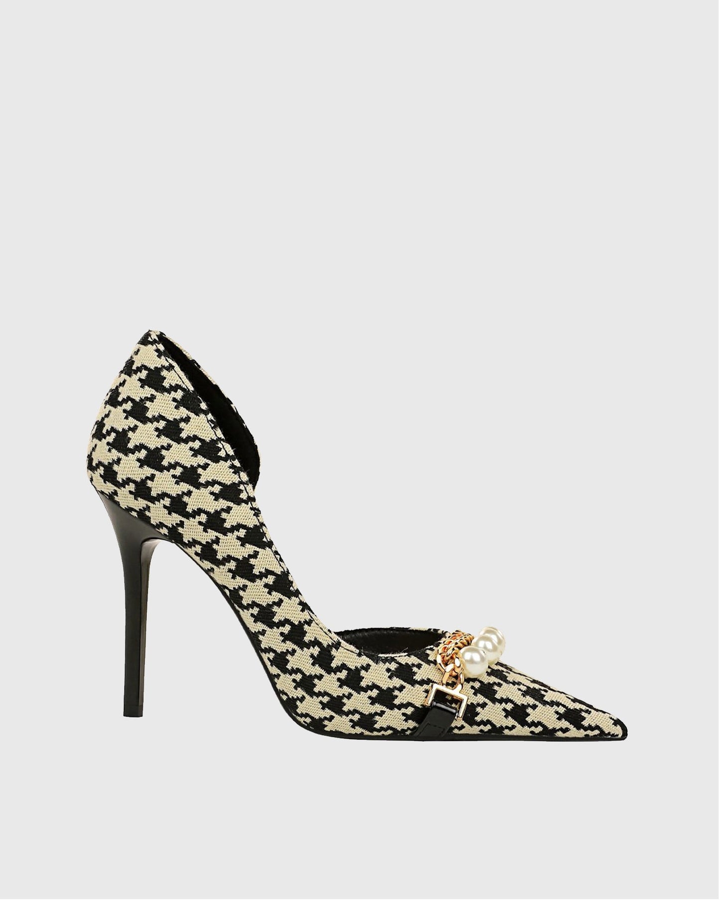 Vala Pearl Chain Houndstooth Pumps