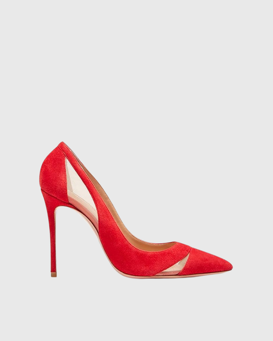 Varda Mesh Panel Pumps In Red
