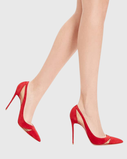 Varda Mesh Panel Pumps In Red