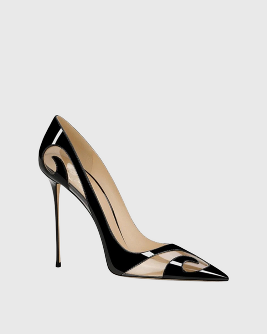 Varda Pvc Panel Pumps In Black
