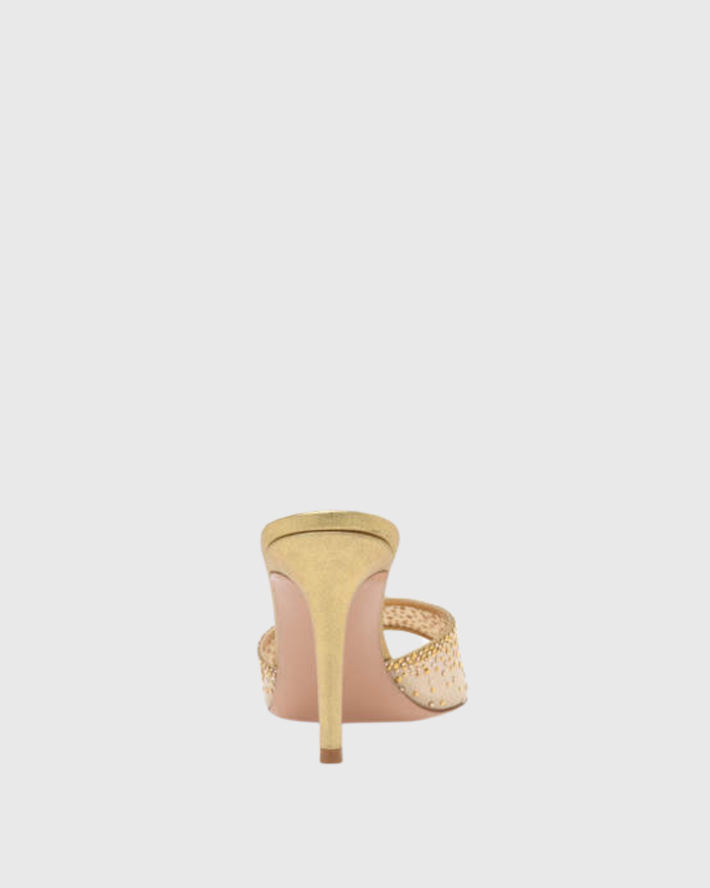 Vasha Rhinestone Mesh Slippers In Gold