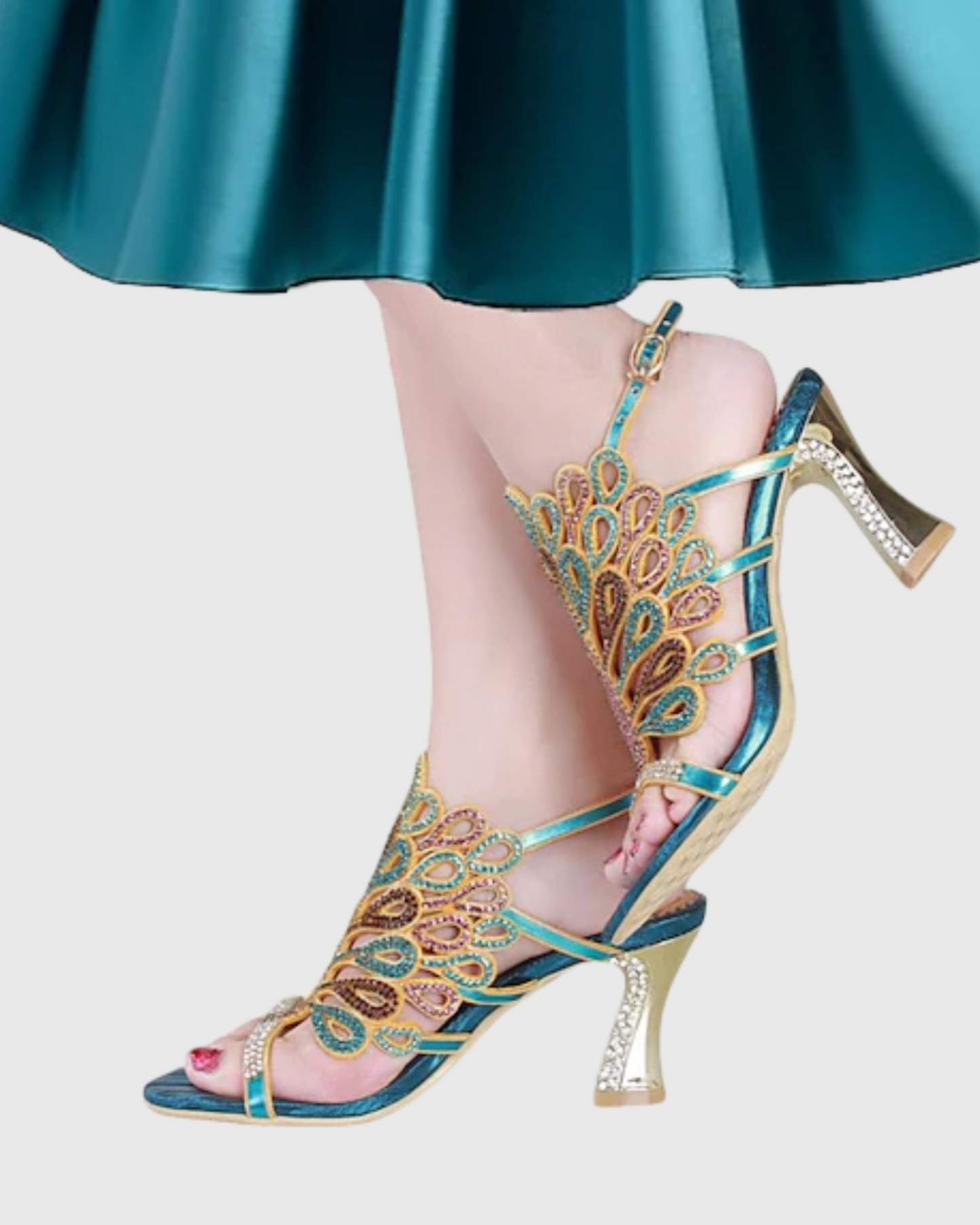 Velia Peacock Wing Strap Sandals