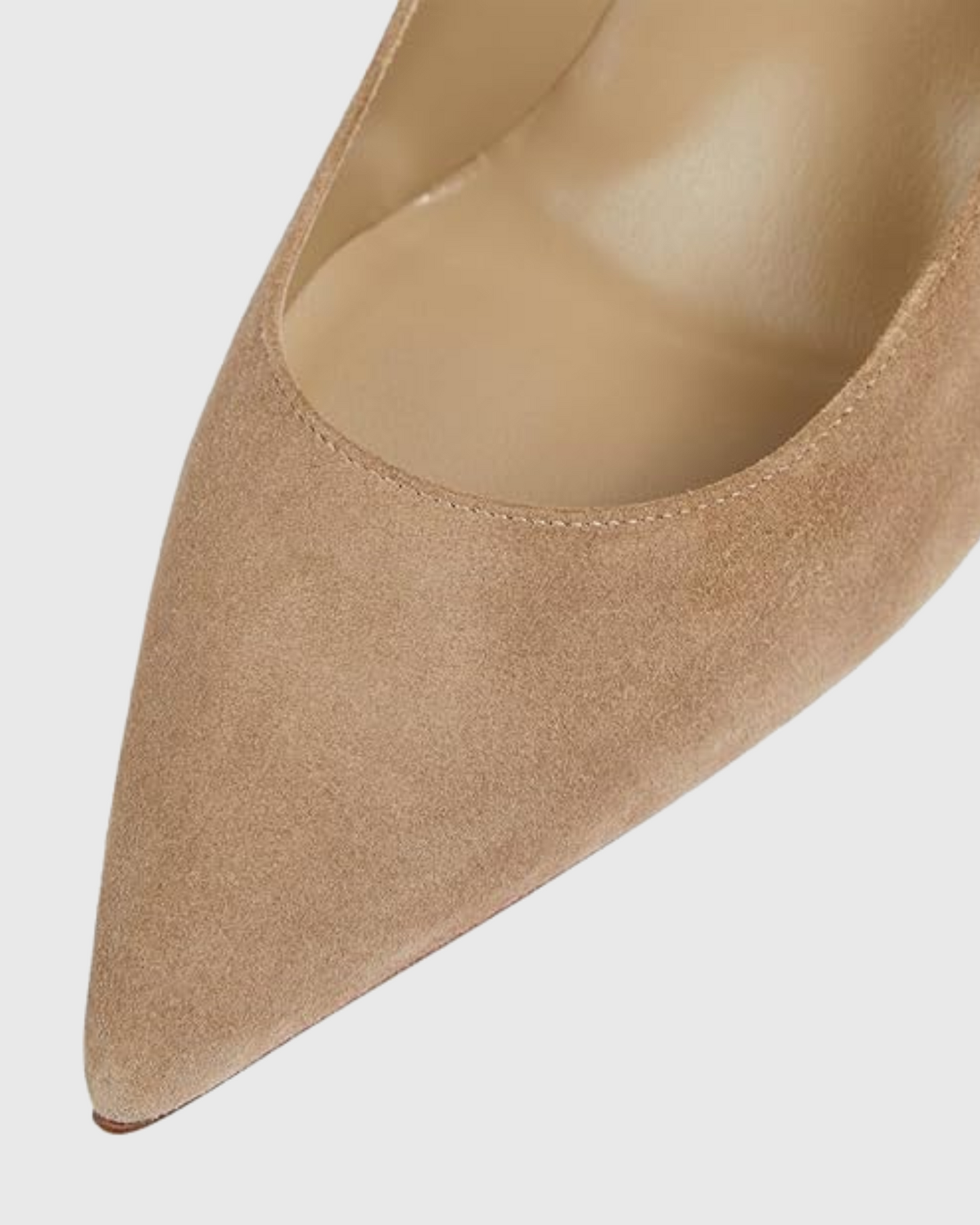 Venice Flower Heel Suede Pumps In Beige
