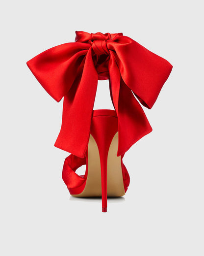 Viola Cross Lace Up Sandals In Red