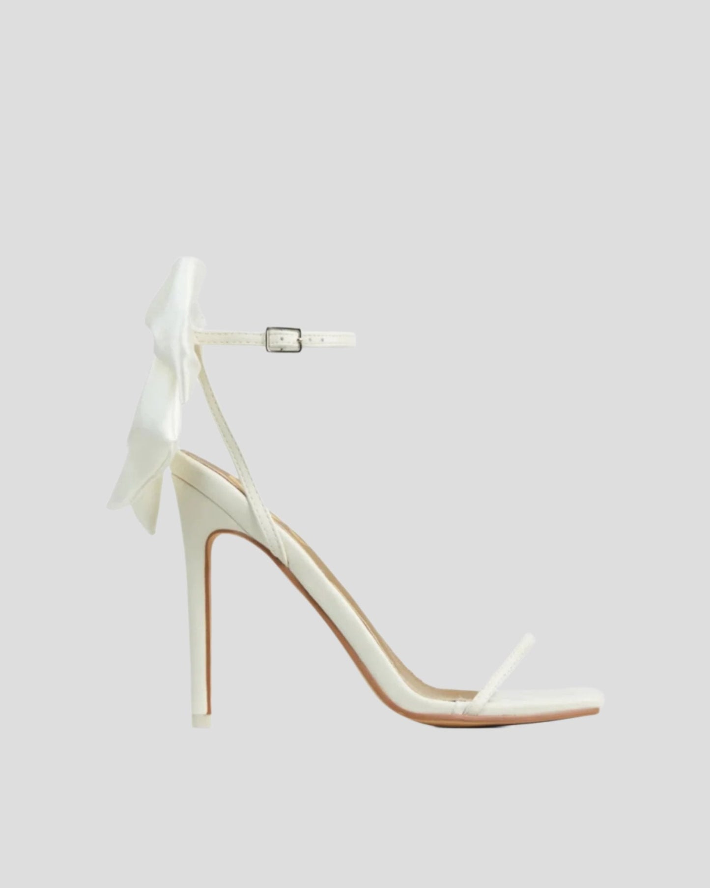 Xuan Bow Strap Satin Sandals In White