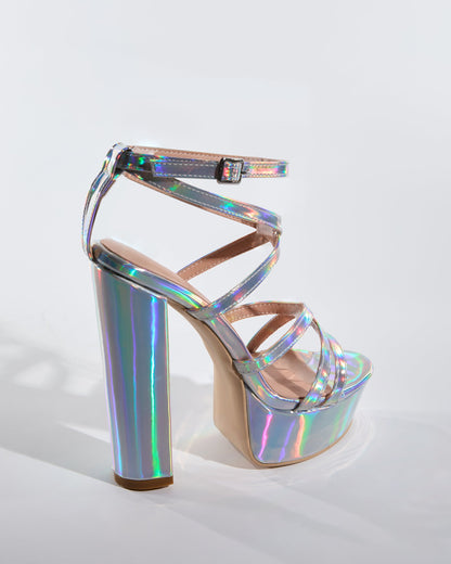 Yara Laser Strap Platform Sandals