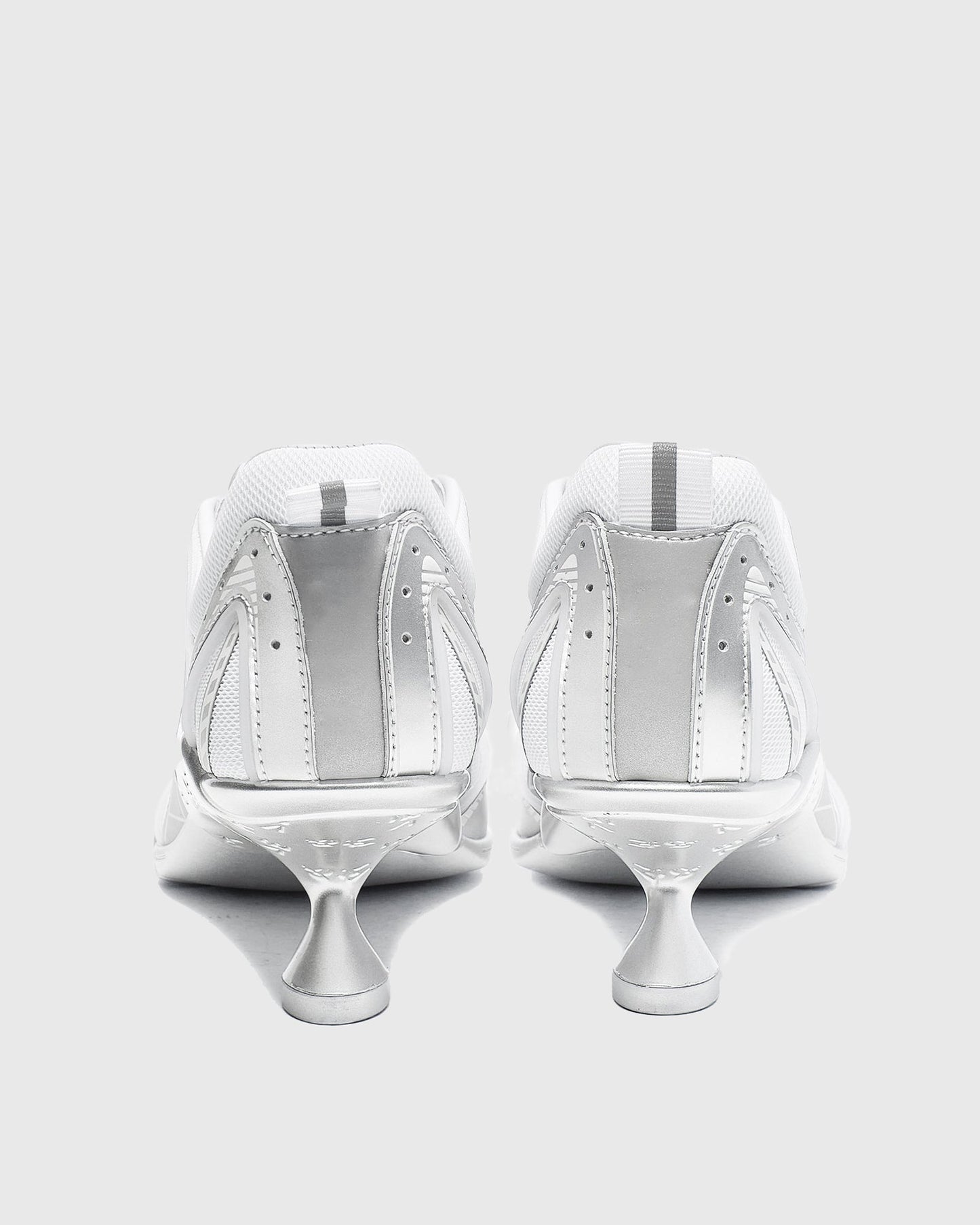 Zahava Lace up Sneaker Flared Heels In Silver