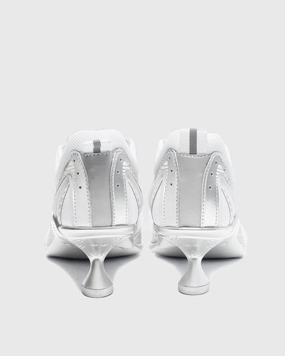 Zahava Lace up Sneaker Flared Heels In Silver