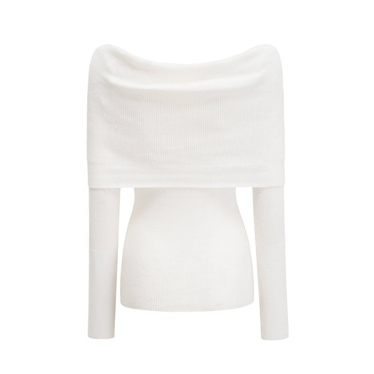 Ava knitted strapless long-sleeve top