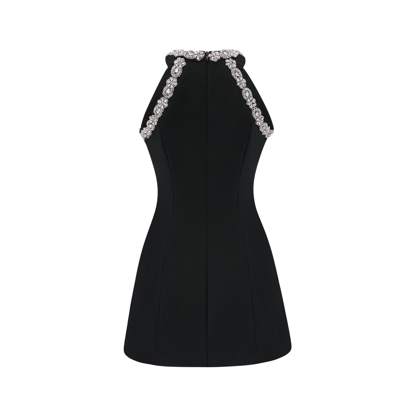 Babette Black Crystal Embellished Mini Dress