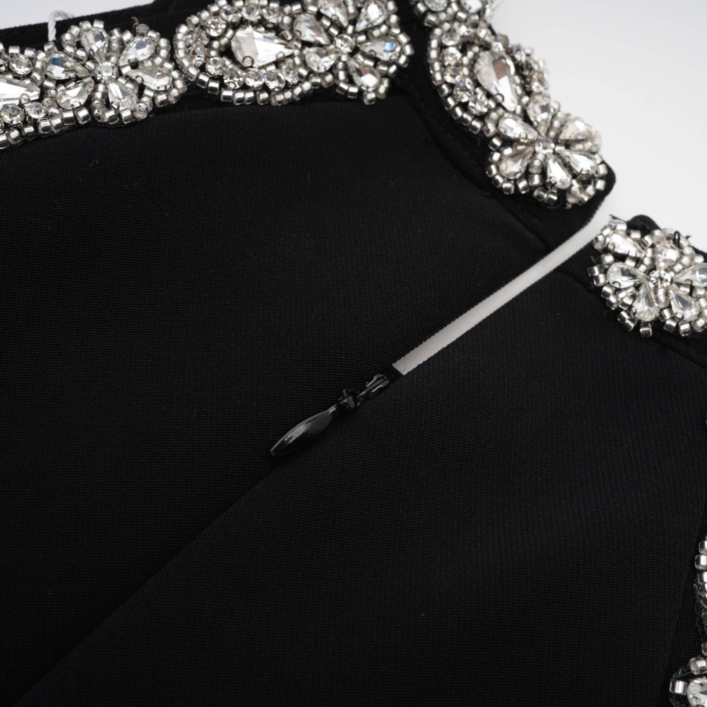 Babette Black Crystal Embellished Mini Dress