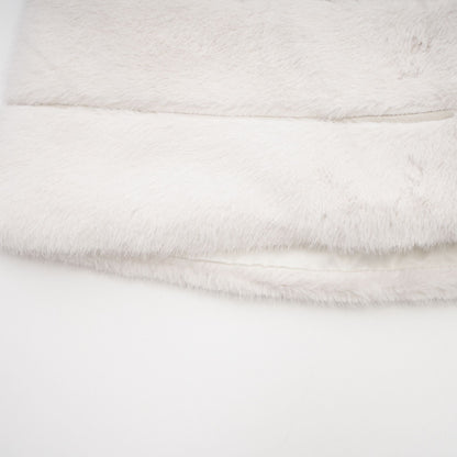 Caitlin white faux-fur jacket & skirt matching set