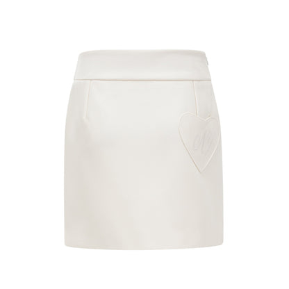 Caitlin white faux-fur jacket & skirt matching set