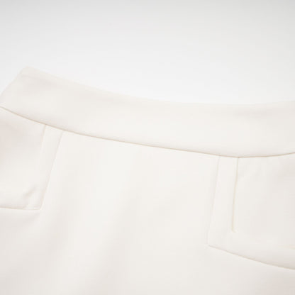 Caitlin white faux-fur jacket & skirt matching set