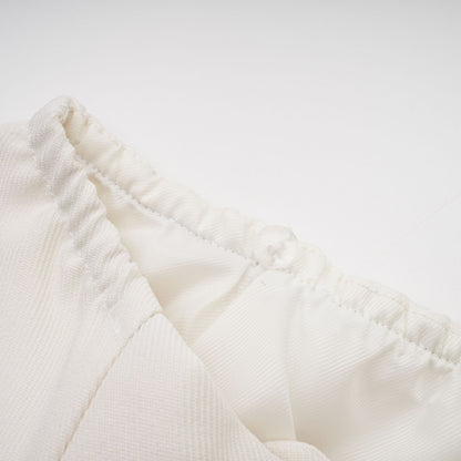 Caitlin white faux-fur jacket & skirt matching set