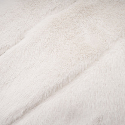 Caitlin white faux-fur jacket & skirt matching set