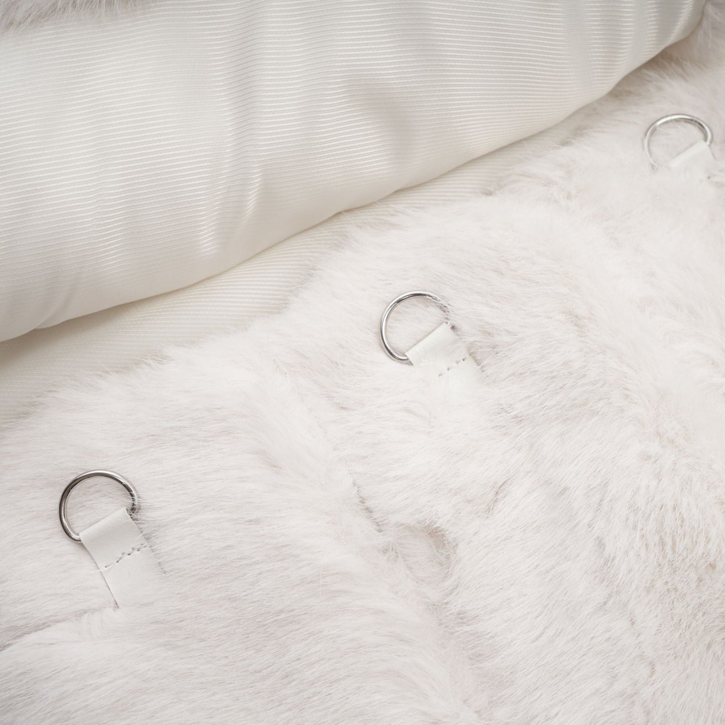 Caitlin white faux-fur jacket & skirt matching set