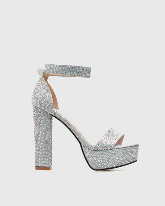 Xiu Rhinestone Strap Platform Sandals