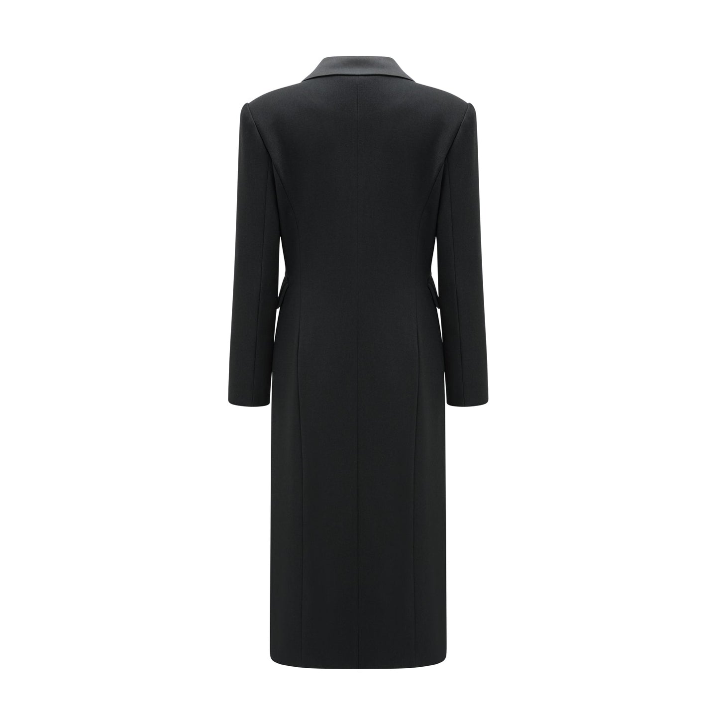Eithne black double-breasted long coat