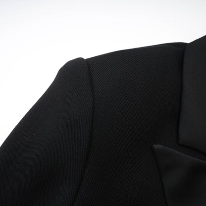 Eithne black double-breasted long coat