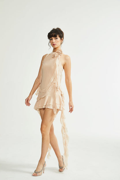 Eloisee Floral Asymmetrical Mini Dress