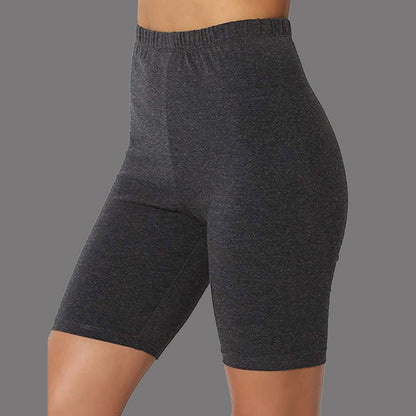 Daily Solid Elastic High Waist Stretch Biker Shorts