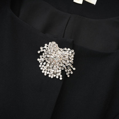 Fionnghuala Black Crystal Embellished Mini Dress