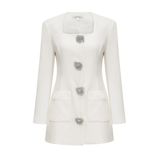 Fionnghuala White Crystal Embellished Mini Dress