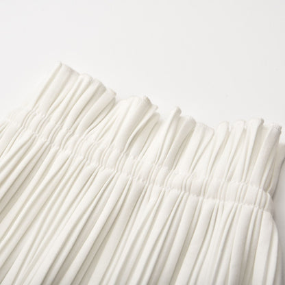Milisent open-back pleated top & skirt matching set